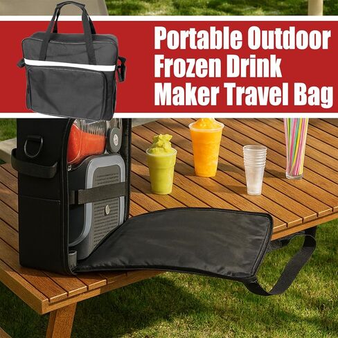 حقيبة حمل متوافقة مع ماكينة سلوشي نينجا سلوشي، حقيبة حمل ماكينة سلاشي المحمولة في الهواء الطلق، حقيبة سفر لصانع المشروبات المجمدة مقاومة للصدمات لـ FS301/FS300، فتحة أمامية ومقابض جانبية in Kuwait