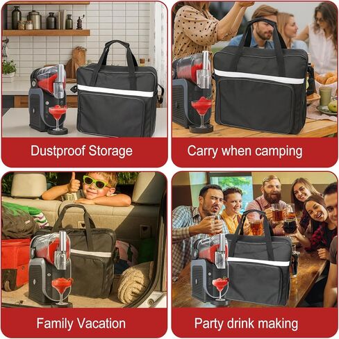حقيبة حمل متوافقة مع ماكينة سلوشي نينجا سلوشي، حقيبة حمل ماكينة سلاشي المحمولة في الهواء الطلق، حقيبة سفر لصانع المشروبات المجمدة مقاومة للصدمات لـ FS301/FS300، فتحة أمامية ومقابض جانبية in Kuwait