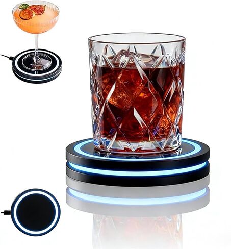 Smart Coaster 2.0 Cocktail Machine - Portable Smart Drink Mixing Coaster with Interactive Lighting, Built-in Smart Sensing Tech, Easy to Clean & Carry, Compact Storage Cocktail Maker Machine in Saudi Arabia