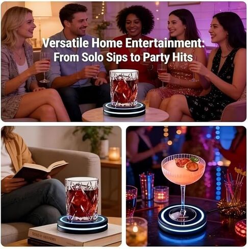 Smart Coaster 2.0 Cocktail Machine - Portable Smart Drink Mixing Coaster with Interactive Lighting, Built-in Smart Sensing Tech, Easy to Clean & Carry, Compact Storage Cocktail Maker Machine in Saudi Arabia