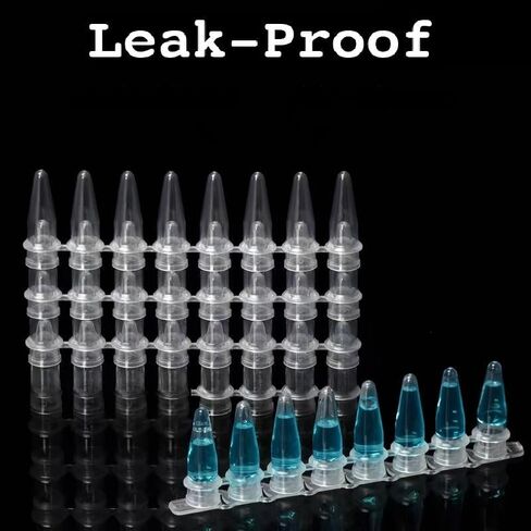 أنابيب PCR - جدار رقيق PCR 0.2 مل مع غطاء مسطح، شريط مكون من 8 أنابيب، خالي من DNase/RNase، حزمة مكونة من 200 قطعة (يشمل الغطاء) in Kuwait