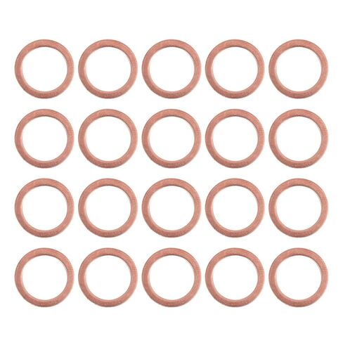 غسالات، حلقات إغلاق نحاسية مسطحة 20 قطعة 10 مم × 14 مم 1 مم فاصل نحاسي in Kuwait