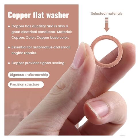 غسالات، حلقات إغلاق نحاسية مسطحة 20 قطعة 10 مم × 14 مم 1 مم فاصل نحاسي in Kuwait