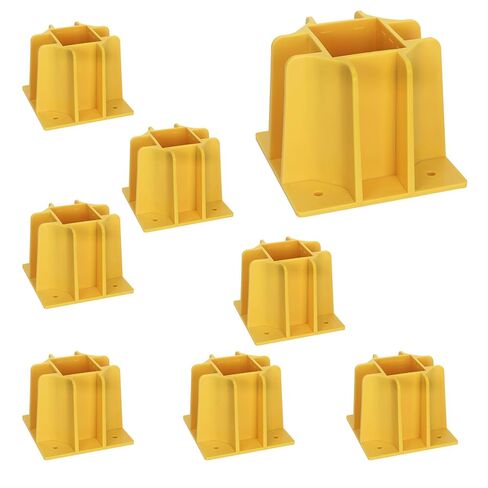 12 حزمة من أحذية قاعدة الدرابزين الصفراء مع فتحة لوح أصابع القدم، قاعدة حماية من السقوط قابلة لإعادة الاستخدام للسقالات، أنظمة الدرابزين المؤقتة للبناء السكني والتجاري in Kuwait
