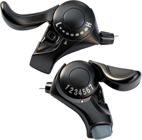 7 Speed Thumb Shifter, 3X7 Thumb Gear Shifters One Pair TX50-7 Lever and Set, Bike Gear Shifter Bike Parts Accessories Outdoor Mountain Bicycle for Road City Mountain (Silver) in Saudi Arabia