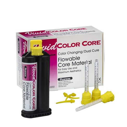 Dental Core Build Up Material - 25ml Cartridges and 10 Mixing Tips - Color Changing Dual Cure, Made in Germany in Saudi Arabia