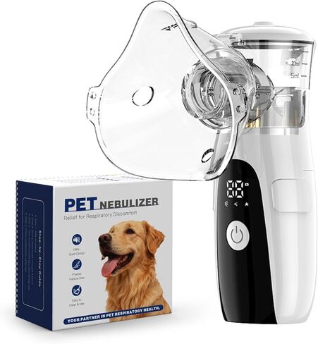 جهاز استنشاق الحيوانات الأليفة من iKeener للكلاب والقطط، جهاز استنشاق شبكي محمول مزود بأوضاع مزدوجة، وظيفة التنظيف التلقائي، جهاز استنشاق رذاذ هادئ لمشاكل تنفس الحيوانات الأليفة in Kuwait