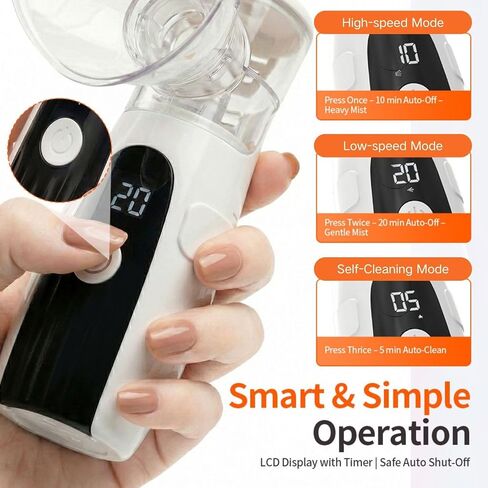 جهاز استنشاق الحيوانات الأليفة من iKeener للكلاب والقطط، جهاز استنشاق شبكي محمول مزود بأوضاع مزدوجة، وظيفة التنظيف التلقائي، جهاز استنشاق رذاذ هادئ لمشاكل تنفس الحيوانات الأليفة in Kuwait