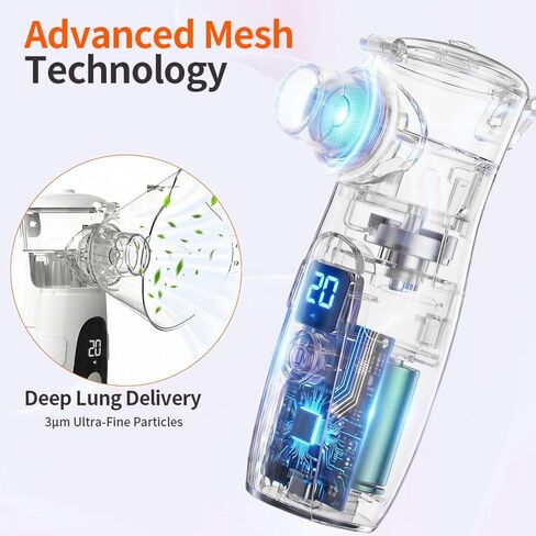 جهاز استنشاق الحيوانات الأليفة من iKeener للكلاب والقطط، جهاز استنشاق شبكي محمول مزود بأوضاع مزدوجة، وظيفة التنظيف التلقائي، جهاز استنشاق رذاذ هادئ لمشاكل تنفس الحيوانات الأليفة in Kuwait