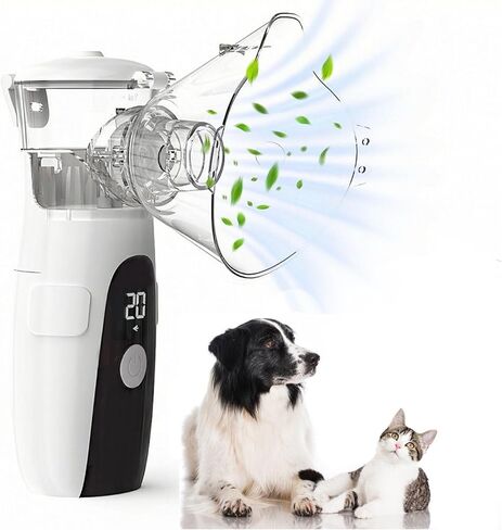 جهاز استنشاق الحيوانات الأليفة من iKeener للكلاب والقطط، جهاز استنشاق شبكي محمول مزود بأوضاع مزدوجة، وظيفة التنظيف التلقائي، جهاز استنشاق رذاذ هادئ لمشاكل تنفس الحيوانات الأليفة in Kuwait