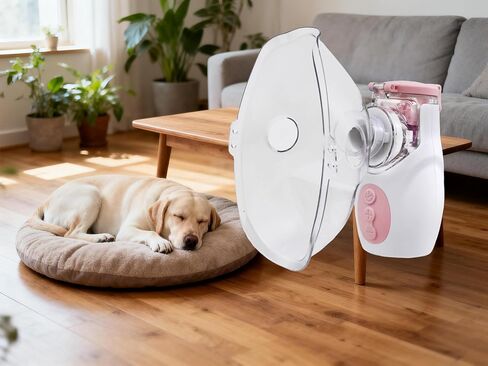 Handheld Mesh Nebulizer for Veterinary Use, Cordless Portable Pet Mist Sprayer with Rechargeable Battery, Ultra-Quiet Operation, Easy to Clean, Compact Design for Dogs Cats Home Use in Kuwait