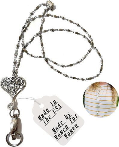 Breakaway Women's Lanyard Strong Stainless Steel Chain, Trendy ID Badge Card Holder Teacher Nurse Cruise Keys Keychain in Kuwait