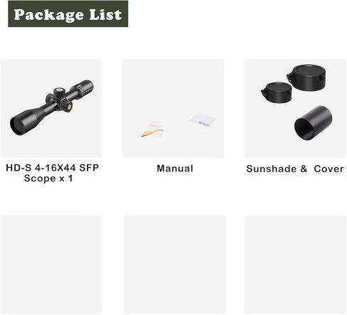 WestHunter Optics HD-S 4-16x44 SFP Riflescopes, 30mm Tube Second Focal Plane Tactical Precision 1/4 MOA Shooting Scope | Shooting Kit in Kuwait