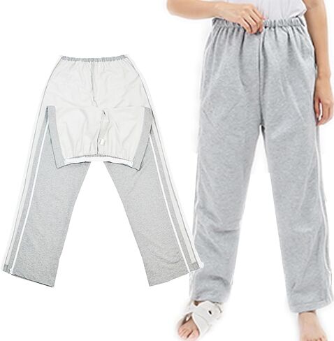 Tear Away Pants for Men Two Side Zippers Sweatpants for Basketball Knee/Leg Post-Surgery/Fracture in Kuwait
