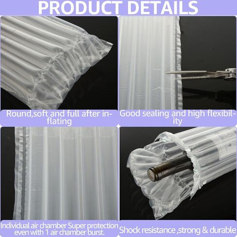 100 Packs Wine Bottle Protector for Travel, Wine Bottle Travel Protector Bags, Inflatable Air Column Cushion Bags with Pump, Wine Protector Sleeve for Safe Transportation in Saudi Arabia