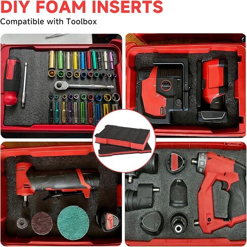 2 عبوة من الفوم تناسب أدوات صندوق الأدوات DIY (قلم تحديد أبيض، سكين أدوات احترافية وثقب إسفنجي) يمكن قصها بنفسك لتناسب مع حماية من الصدمات in Kuwait