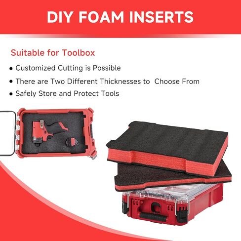 2 عبوة من الفوم تناسب أدوات صندوق الأدوات DIY (قلم تحديد أبيض، سكين أدوات احترافية وثقب إسفنجي) يمكن قصها بنفسك لتناسب مع حماية من الصدمات in Kuwait