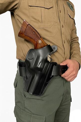 Leather Holster for Taurus 856 Defender 3" Barrel, OWB Thumb Break, Genuine Leather, Right Handed, ShnLeather in Saudi Arabia