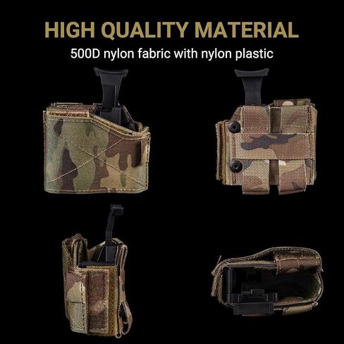 حافظة تكتيكية عالمية لليد اليسرى من UniPro GB-95، نمط MC، نايلون 500D مع غلاف صلب، متوافق مع MOLLE، 4.33x3.94x2.17 بوصة in Kuwait