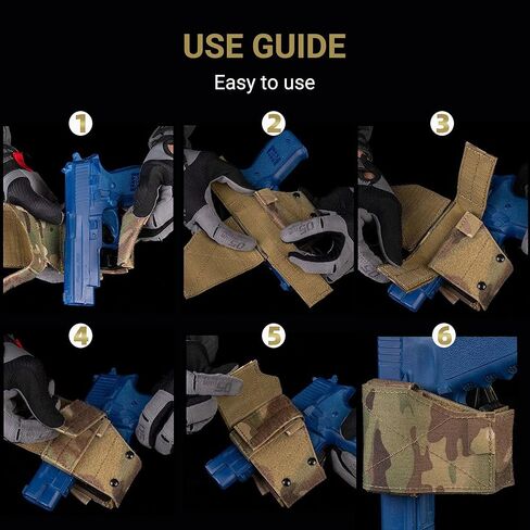 حافظة تكتيكية عالمية لليد اليسرى من UniPro GB-95، نمط MC، نايلون 500D مع غلاف صلب، متوافق مع MOLLE، 4.33x3.94x2.17 بوصة in Kuwait