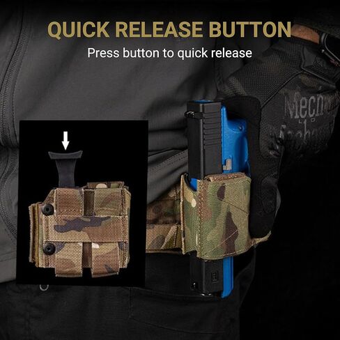 حافظة تكتيكية عالمية لليد اليسرى من UniPro GB-95، نمط MC، نايلون 500D مع غلاف صلب، متوافق مع MOLLE، 4.33x3.94x2.17 بوصة in Kuwait