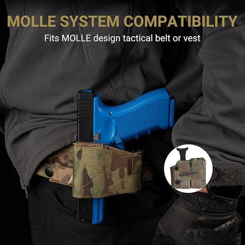 حافظة تكتيكية عالمية لليد اليسرى من UniPro GB-95، نمط MC، نايلون 500D مع غلاف صلب، متوافق مع MOLLE، 4.33x3.94x2.17 بوصة in Kuwait