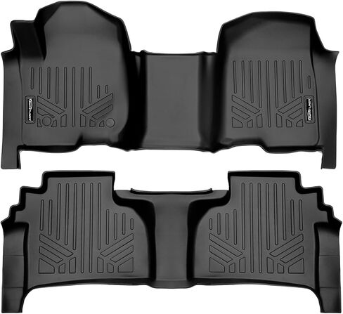 SMARTLINER Custom Fit Floor Mats 2 Row Liner Set Compatible with 2019-2025 Chevrolet Silverado 1500 in Saudi Arabia