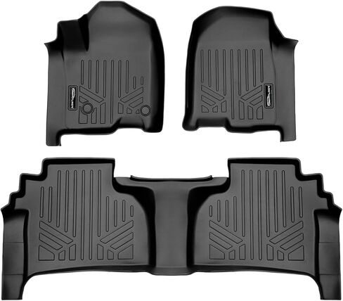 SMARTLINER Custom Fit Floor Mats 2 Row Liner Set Compatible with 2019-2025 Chevrolet Silverado 1500 in Saudi Arabia