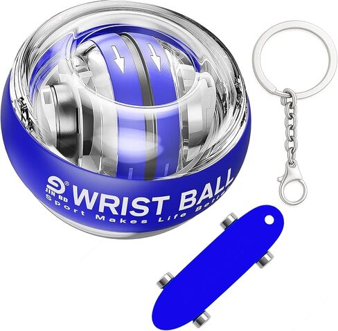 مجموعة كرة جيروسكوبية للمعصم ولوح تزلج بالأصابع - تمرين الساعد ذاتي البدء لقوة القبضة، وتمرين اليد والأصابع، (بدون أزرق فاتح)، وصالة الألعاب الرياضية المنزلية، والتمرين، وإعادة التأهيل in Kuwait
