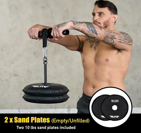 Elite Forearm Strengthener, Forearm Roller with 2x10lbs Sand Plates, Plates Holder & Adjustable Straps, Thick Anti-Slip Handle, Forearm Exerciser, Wrist Roller, Arm Blaster, Hand Grip Strengthener in Saudi Arabia