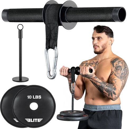 Elite Forearm Strengthener, Forearm Roller with 2x10lbs Sand Plates, Plates Holder & Adjustable Straps, Thick Anti-Slip Handle, Forearm Exerciser, Wrist Roller, Arm Blaster, Hand Grip Strengthener in Saudi Arabia