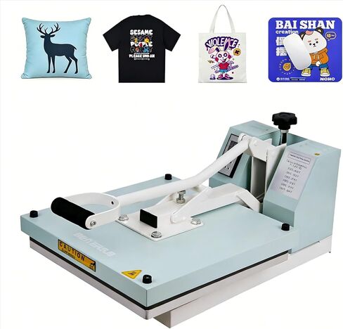 BetterSub Print T-Shirt Machine DIY Digital Industrial Quality Heat Press Machine Clamshell Transfer Sublimation Print Press Machine 15‘’x 15'' Teal in Kuwait