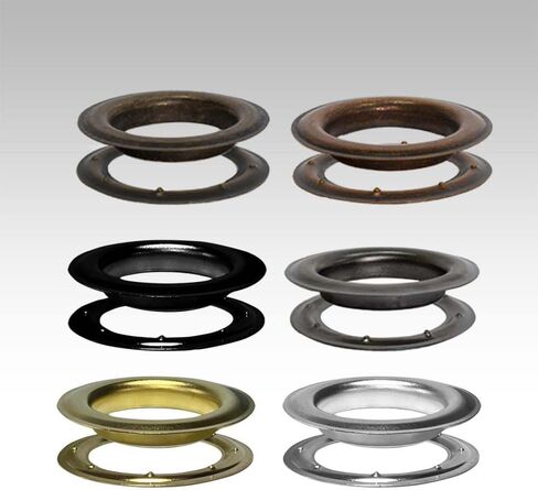 Micron Sheet Metal Curtain Grommets & Nup Teeth Washers, #15 (2" ID / 51mm), Black Painted Iron, 100-Set Pack, Heavy Duty for Drapery & Curtains in Saudi Arabia