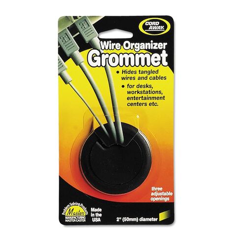 Master Manufacturing Cordaway 2" Desk Grommet, Adjustable Cord Cover, Cable Hole Wire Management, Three Different Sized Opening, Made In USA, Black Plastic (00201) in Saudi Arabia