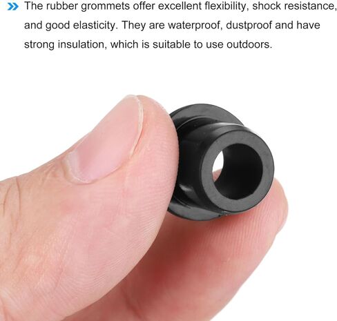 20Pcs T Shape Rubber Grommet Mount Dia 13mm ID 8mm H 12mm Black Seal Protection Cable Grommets Flexible for Cable Pipe in Saudi Arabia