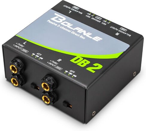 Bolanle السلبي 2-قناة المباشر صندوق ستيريو DI للغيتار، باس وSynths هوم المزيل، حلقة الأرض الضوضاء المخفض، وظيفة Reamp XLR إخراج متوازن للاستوديو والأداء الحي in Kuwait