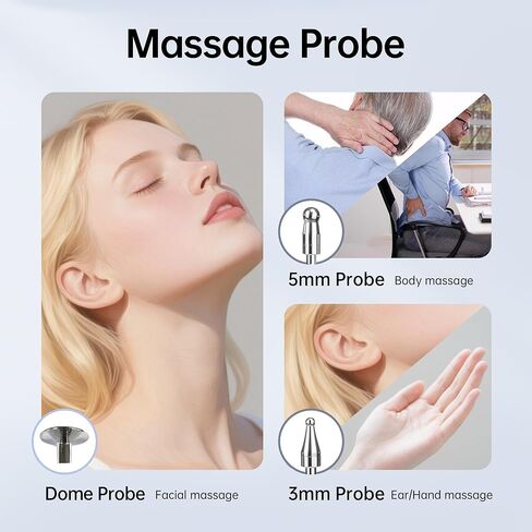 قلم ميريديان الإلكتروني للوخز بالإبر، أداة علاج نقاط الوخز الكهربائية لتخفيف الألم مع 3 رؤوس للتدليك، قابلة لإعادة الشحن in Kuwait