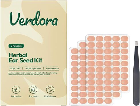 مجموعة الوخز بالإبر لبذور الأذن من فيردورا، 270 قطعة من الملصقات الأذنية مع ملاقط، تحديد الوجه وتوازن الجسم، العناية بالجمال in Kuwait