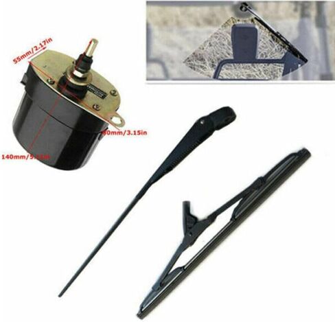 Electric Windscreen Wiper, Windscreen Wiper Motor with Arm Blades 12 V for Fishing, Boat, Caravan, RVs, Tractor (Motor),Motor in Kuwait