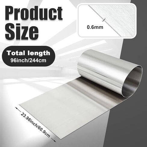 430 Stainless Steel Sheet Metal 24 x 96 Inches 24ga Metal Plates Panel #4 Brushed Finish for Magnetic Mount Board Wall Food Truck Crafting Restaurant Kitchen Floor Trailer Garage Gym in Saudi Arabia