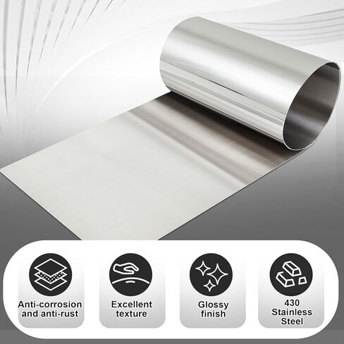 430 Stainless Steel Sheet Metal 24 x 96 Inches 24ga Metal Plates Panel #4 Brushed Finish for Magnetic Mount Board Wall Food Truck Crafting Restaurant Kitchen Floor Trailer Garage Gym in Saudi Arabia