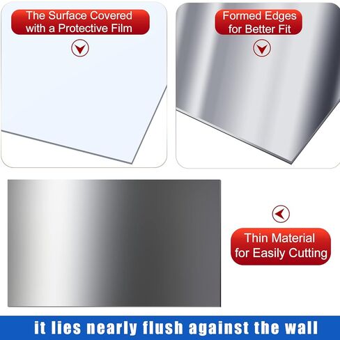 Funrous 2 Pcs 304 Stainless Steel Sheet,12 x 6 x 0.018 Inch Metal Sheet for Crafting, Not Magnetic Flat Sheets of Metal for Kitchen DIY Craft Making in Saudi Arabia