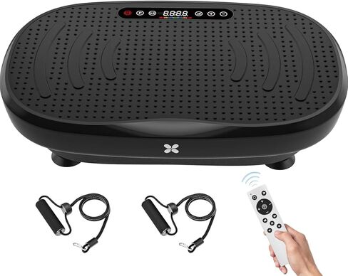 آلة تمرين لوحة الاهتزاز، منصة لوحة الاهتزاز للتصريف اللمفاوي، لوح اهتزاز قائم لتمرين الجسم بالكامل، لوحة اهتزاز لفقدان الوزن مع أشرطة مقاومة للنساء والرجال in Kuwait