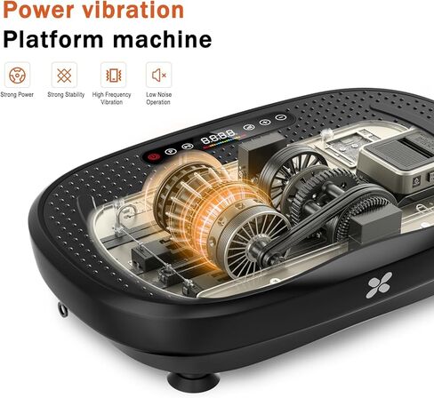 آلة تمرين لوحة الاهتزاز، منصة لوحة الاهتزاز للتصريف اللمفاوي، لوح اهتزاز قائم لتمرين الجسم بالكامل، لوحة اهتزاز لفقدان الوزن مع أشرطة مقاومة للنساء والرجال in Kuwait