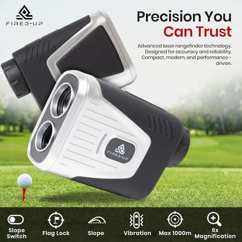 محدد مدى الجولف مع منحدر - جهاز تحديد نطاق الجولف بالليزر القابل لإعادة الشحن مع أوضاع الجولة، اهتزاز قفل العلم، استهداف المسح الضوئي - نطاق تكبير 6X - ياردات، أمتار، مكتشف مسافة القدمين للاعبي الغولف in Kuwait