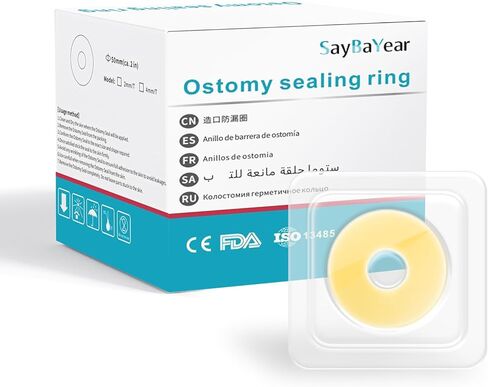10 PCS Ostomy Barrier Rings - 2mm Thickness Medical Grade Hydrocolloid, Moldable Skin Extender Rings for Leak Prevention, Sensitive Skin, Fits All Ostomy Bags (2 inch Diameter) in Saudi Arabia