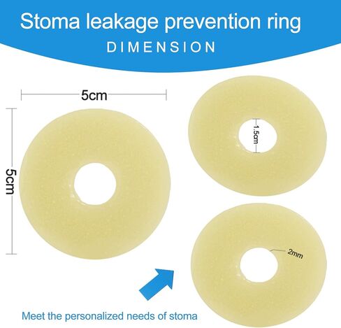 10 PCS Ostomy Barrier Rings - 2mm Thickness Medical Grade Hydrocolloid, Moldable Skin Extender Rings for Leak Prevention, Sensitive Skin, Fits All Ostomy Bags (2 inch Diameter) in Saudi Arabia
