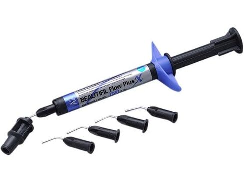 Shofu Dental YE2322, Beautifil Flow Plus X Low Flow Composite Syringe F03 A2 2.2 g, Nano S-PRG Hybrid Injectable Light-Cure Restorative Material in Kuwait