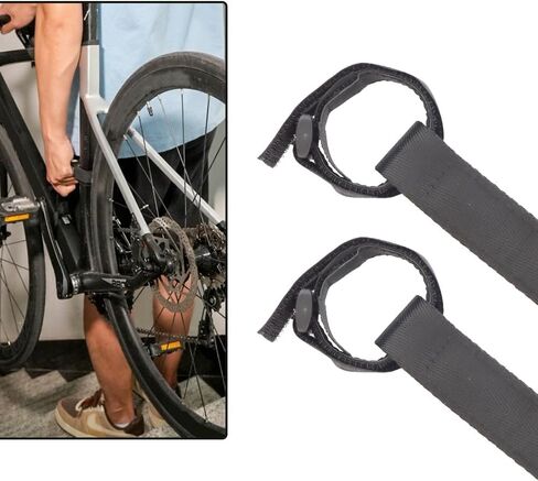 Bicycle Carrying Strap, 2 Pack Mountain Bike Frame Handle Carrying Lifter Bike Rack Strap for Road Mountain Bike, Portable and Labor-Saving, Black in Saudi Arabia