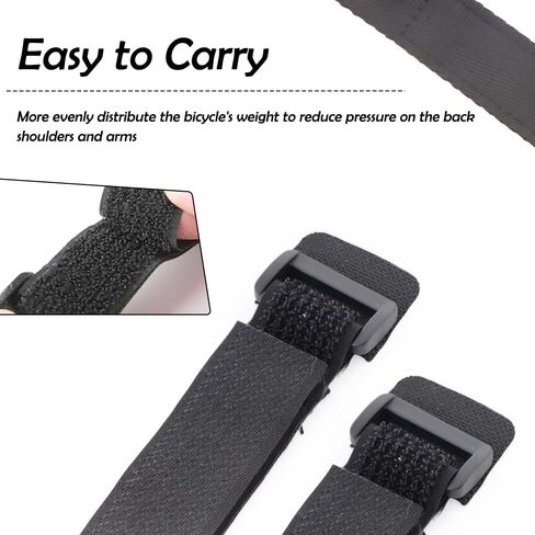 Bicycle Carrying Strap, 2 Pack Mountain Bike Frame Handle Carrying Lifter Bike Rack Strap for Road Mountain Bike, Portable and Labor-Saving, Black in Saudi Arabia